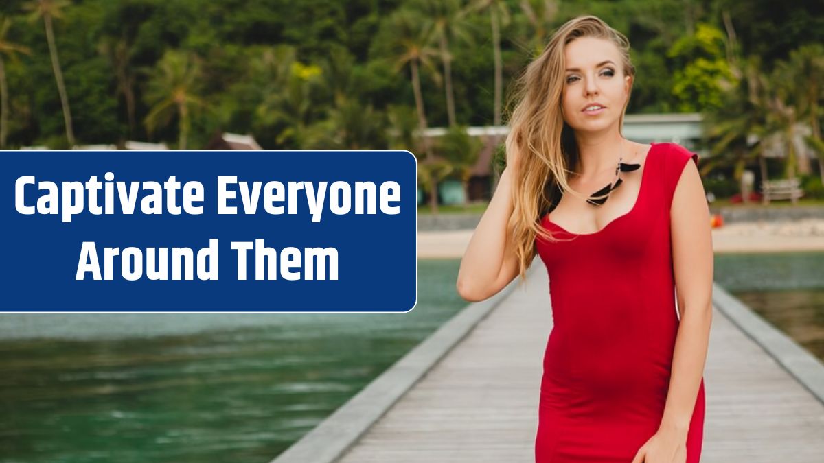 Young beautiful attractive woman standing alone on pier in luxury resort hotel, summer vacation, red long dress, blond hair, sexy apparel, tropical beach, seductive, sensual, smiling.